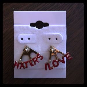 "I LOVE HATERS" earrings