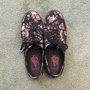 Black Floral Vans