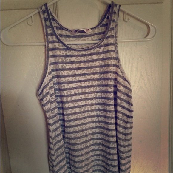 Striped Grey and White Tank Top