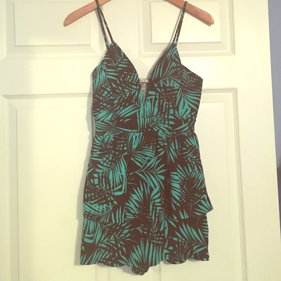 Super Cute Palm Print Romper