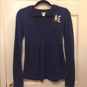 American Eagle V-Neck Hoodie Tee