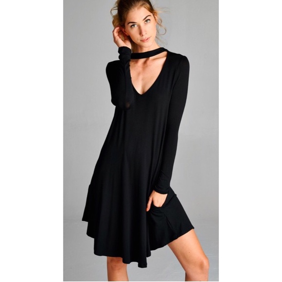 Boutique Dresses & Skirts - ❗️CLEARANCE❗️Black Choker Tunic Dress S M L