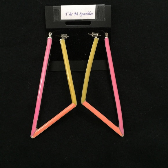Retro Yellow, pink, and orange fashion earrings