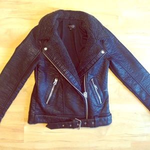 Size 2 topshop leather biker jacket