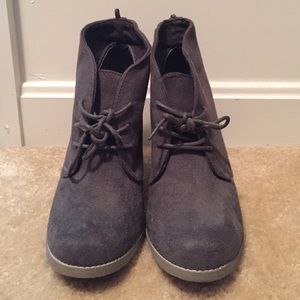 Grey suede booties