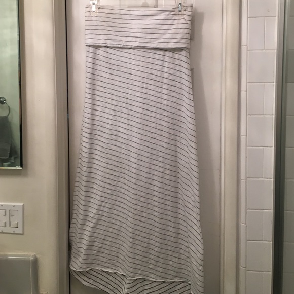 Black and white striped maxi skirt