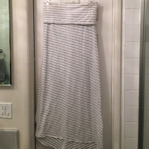 Black and white striped maxi skirt