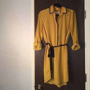 Loft Flowy Printed T-shirt Dress with Belt