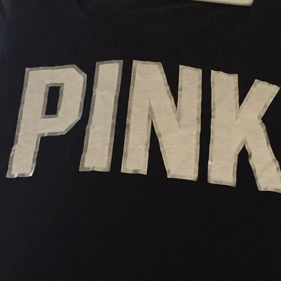 Victoria's Secret black pink logo tee xs
