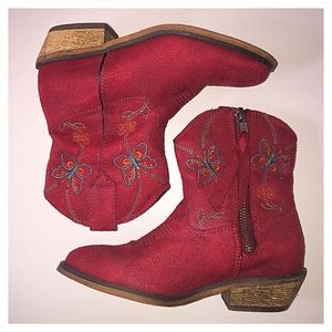 Girl's Dingo Fashion Butterfly Western Boots RED