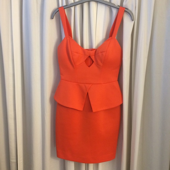 Ark & co Orange Peplum Dress