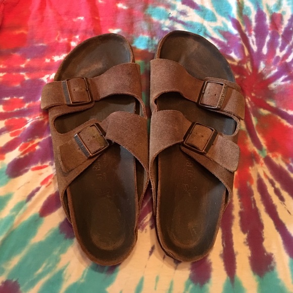 ♻️❤️Tan Brushed Leather Birkenstock Sandals☮️🎶GUC