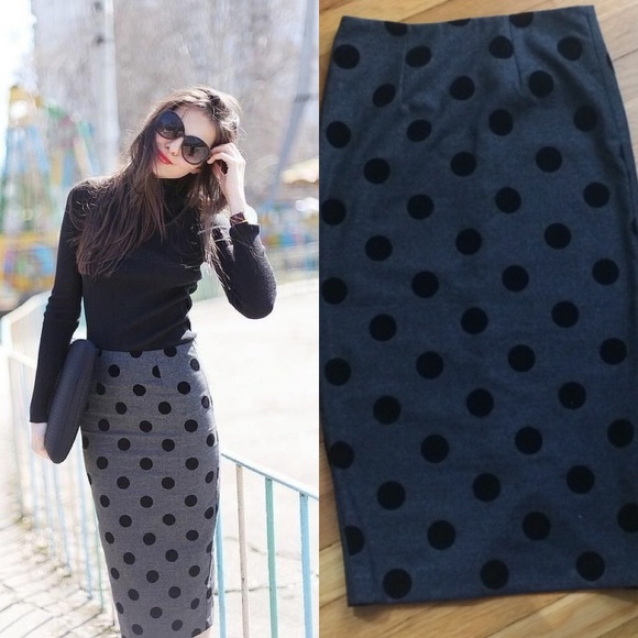 ASOS pencil skirt with polka dots NWOT