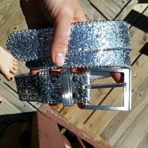 Sparkly Bling Silver Belt