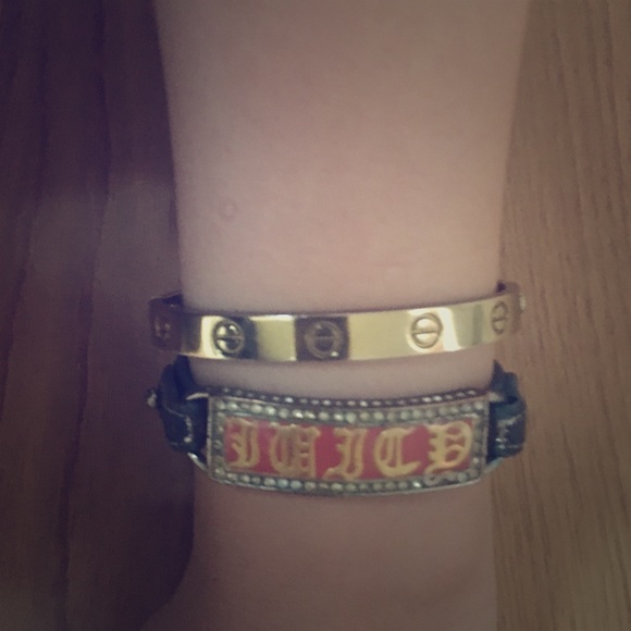 Juicy couture blue and gold bracelet leather