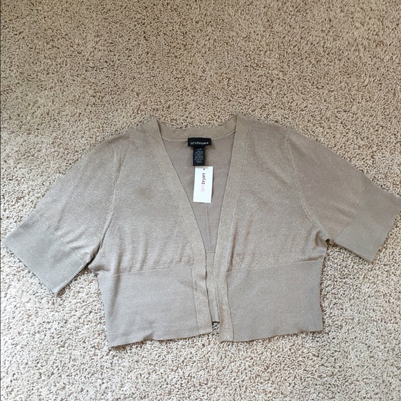 Goes with EVERYTHING Sparkly Gold Shrug