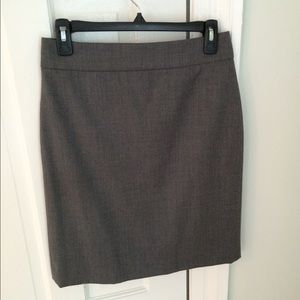 J.Crew Pencil Skirt, Gray Lightweight Wool, Size 2