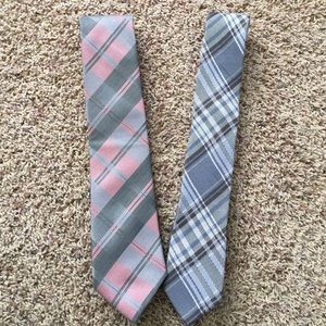 Two men's plaid ties