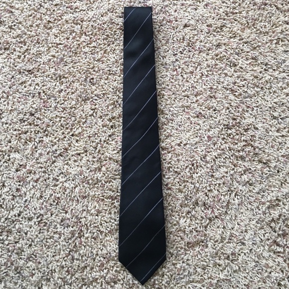 Men's black striped silk tie by Alfani