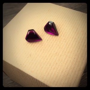 Purple Rhinestone Earrings