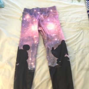 Mickey and Minnie Mouse galaxy leggings