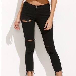 Black ripped jeans