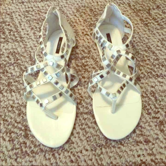 White gladiator sandals