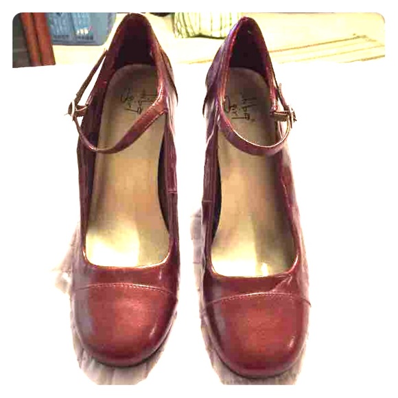 Maroon Mary Jane Heels