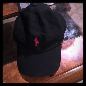 Black polo hat