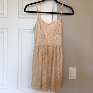 Tan/blush lace dress