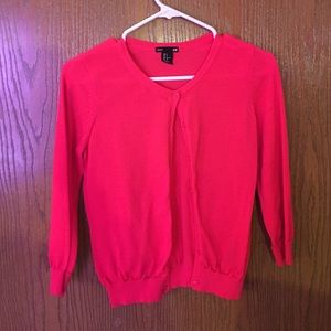Hot pink quarter sleeve cardigan