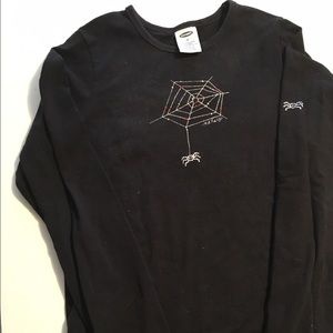 Girls Old Navy Halloween spider black ls top Sz 12