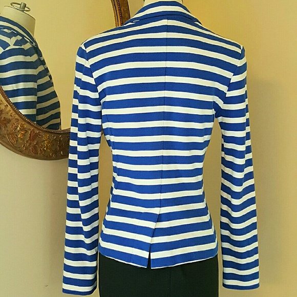 GAP XS BLUE & WHITE STRIPED COTTON BLAZER JACKET - Picture 2 of 3