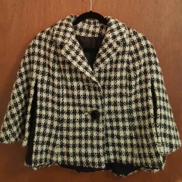 Vintage Houndstooth Cape Coat by Dan Millstein
