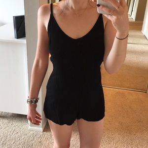 Black backless romper