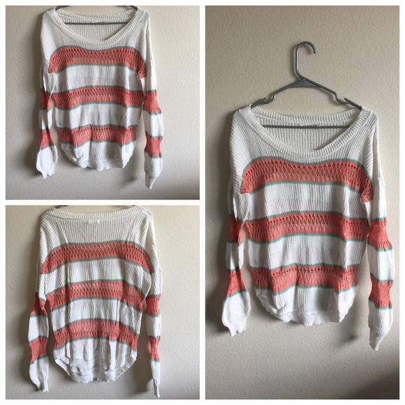 White Stripe Knit Sweater