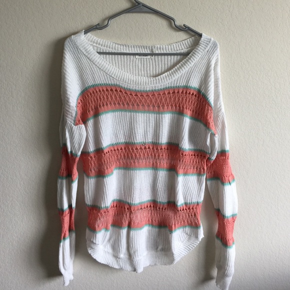 White Stripe Knit Sweater - Picture 2 of 4
