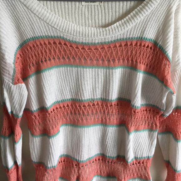 White Stripe Knit Sweater - Picture 3 of 4