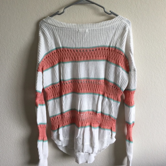 White Stripe Knit Sweater - Picture 4 of 4