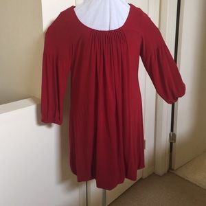 Red cocktail length dress