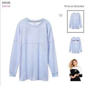 Pink Varsity Crew Light Blue