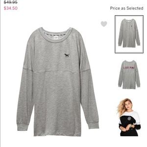 Pink Varsity Crew Gray sweatshirt