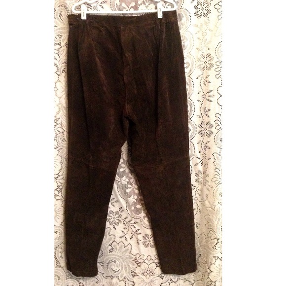 Vintage Brown Suede Pants Leather 16 - Picture 3 of 5
