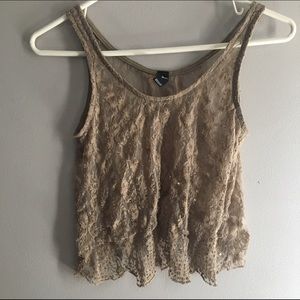 Beaded and sequins lace tank