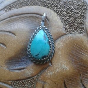 Final SALE! Vintage Turquoise Sterling Pendant