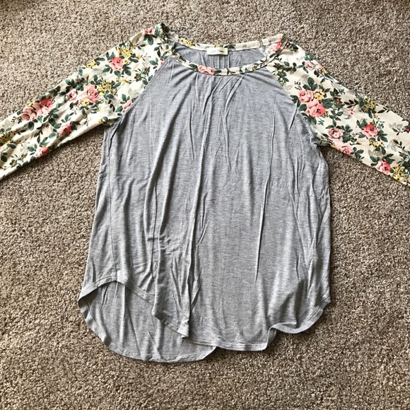 Floral baseball tee