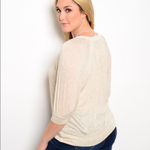 ONLY ONE 2X LEFT!! Alluring Cream Fall Top - Picture 2 of 2