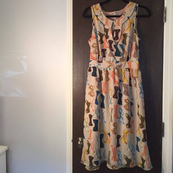 eShakti Bow Tie Midi Dress