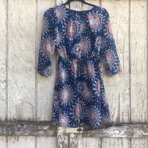 Forever 21 Navy Blue Patterned Dress