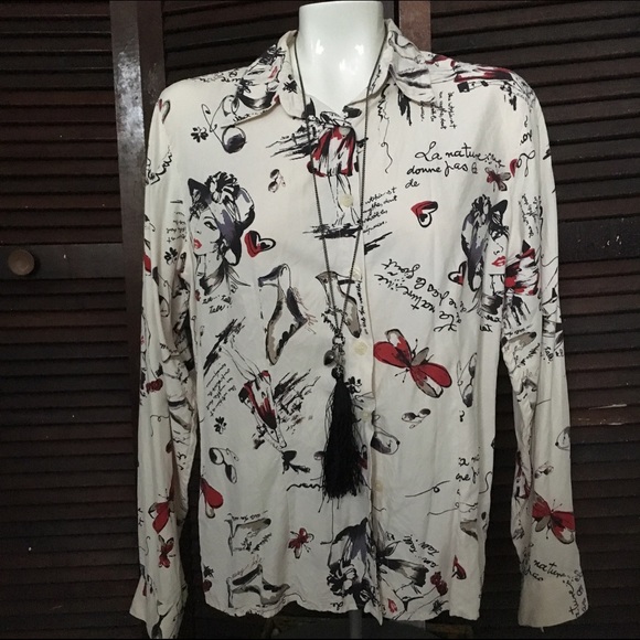 VAN HEUSEN 100% SILK TOP, M, PRELOVED